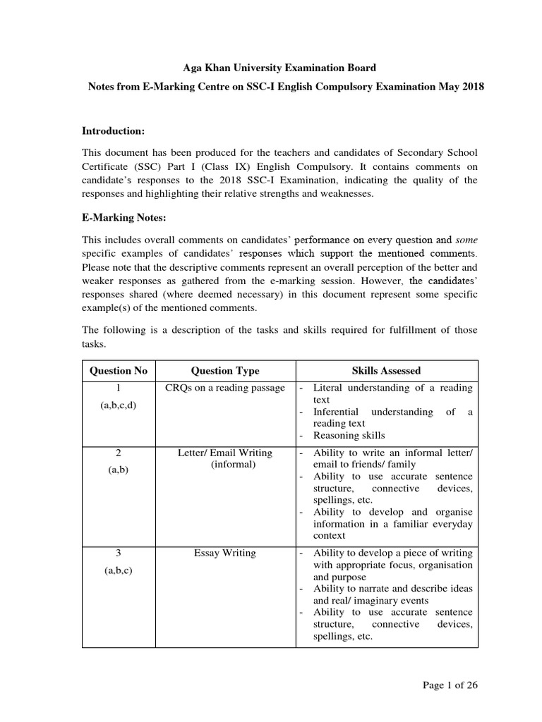 SSC-I English Compulsory Exam Insights | PDF | Reading Comprehension ...