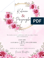 Pink Gold Free Wedding Invitation