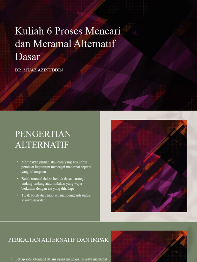 Kuliah 6 Proses Mencari dan Meramal Alternatif Dasar | PDF