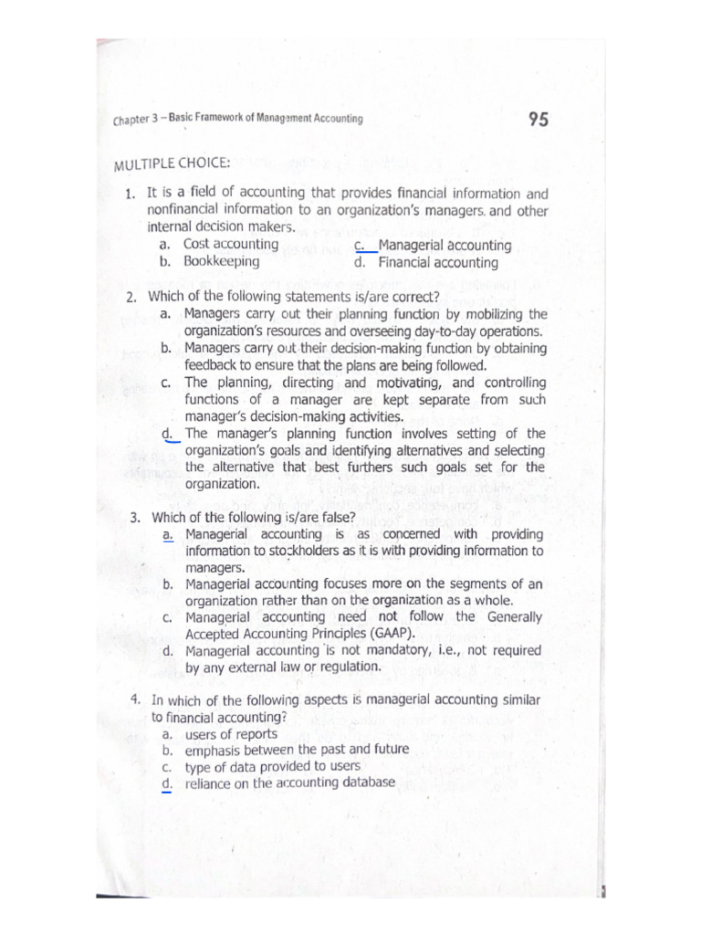 Chapter 3 Basic Framework of Management Accounting | PDF