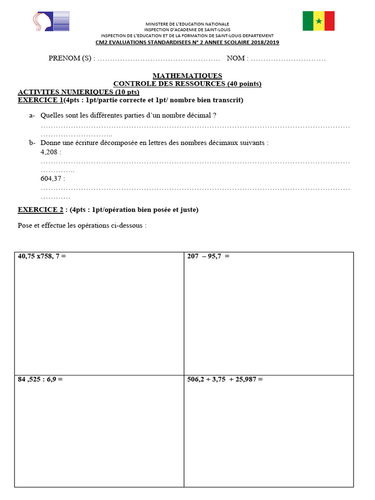 Math Cm2 Validé | PDF