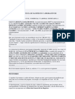 De Puesta de Manifiesto y Aprobación de Avaluación