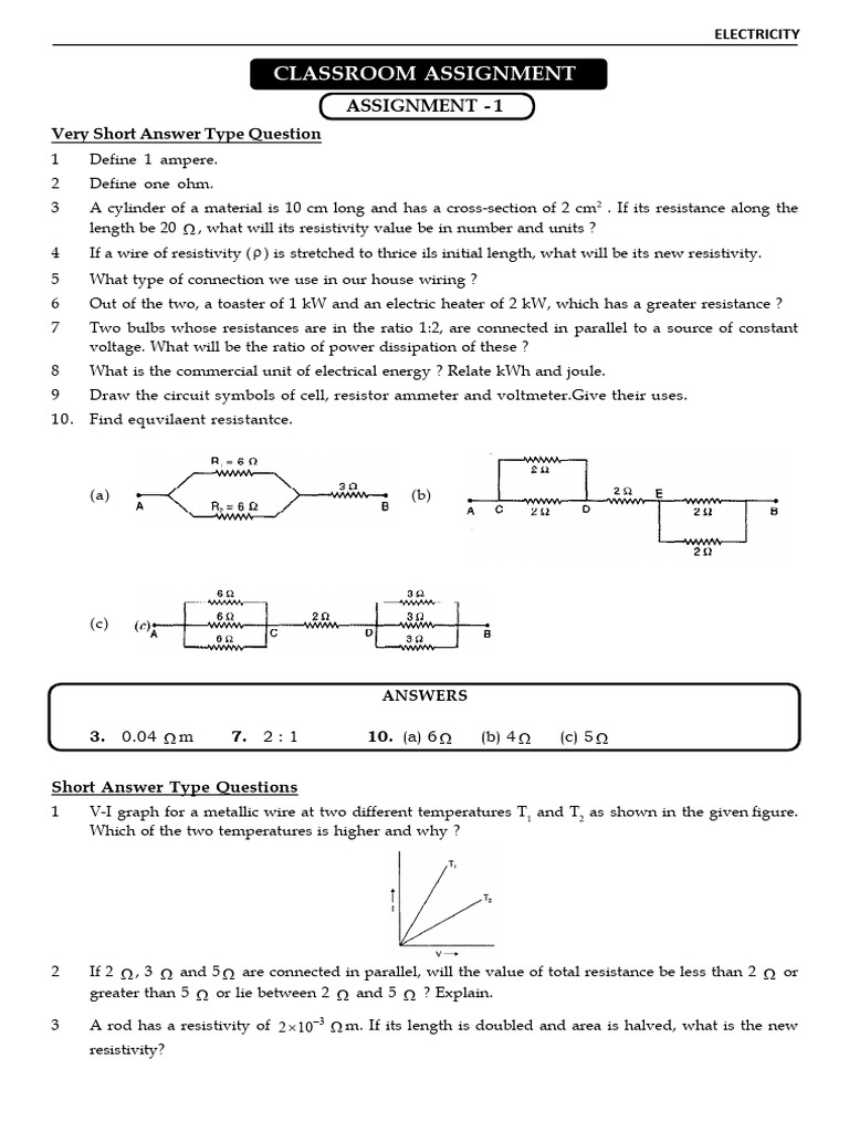 Electricity Numerical Pdf Electrical Resistance And Conductance