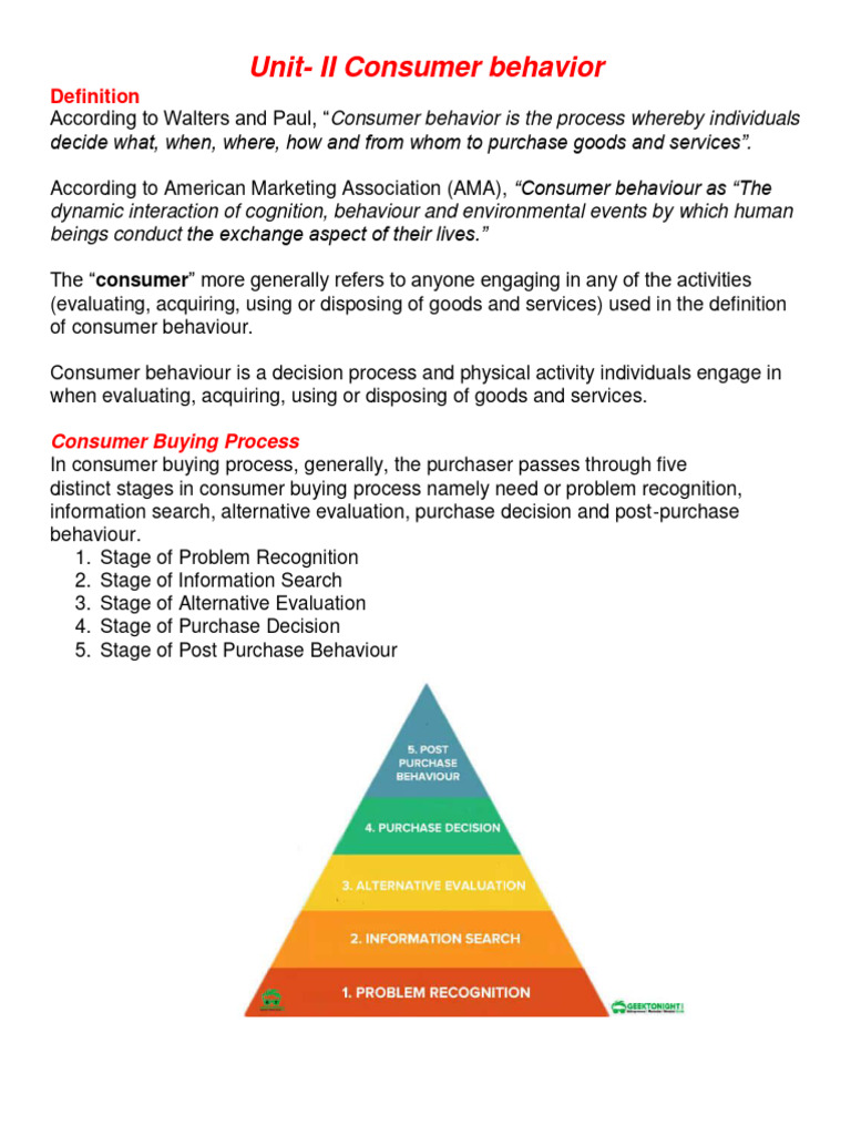 Consumer Behavior & Buying Process | PDF | Behavior | Consumer Behaviour