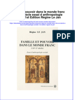 full download Famille Et Pouvoir Dans Le Monde Franc Viie Xe Siecle Essai D Anthropologie Sociale 1St Edition Regine Le Jan online full chapter pdf 