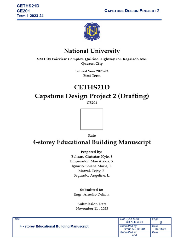 4-Storey Educational Building Design | PDF | Concrete | Civil Engineering