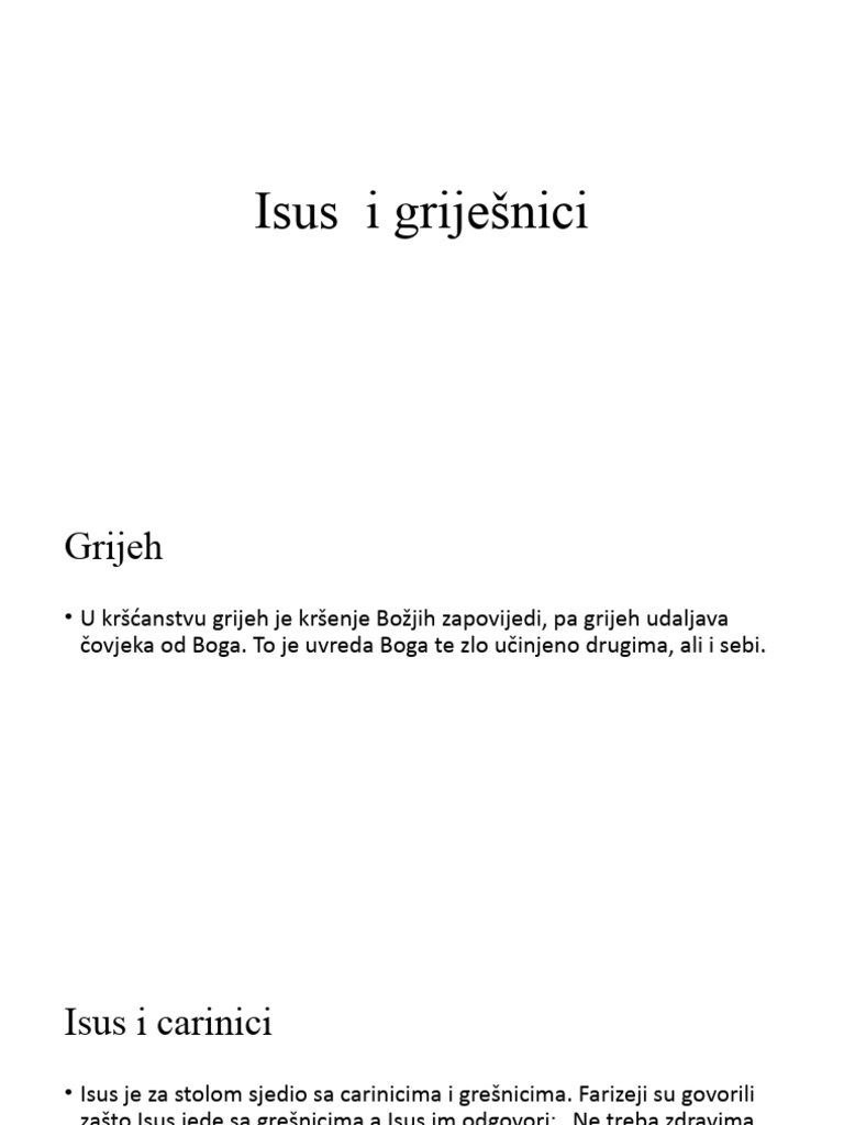Isus I Griješnici | PDF