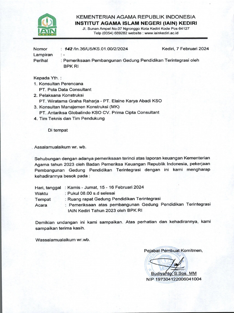 Undangan Pemeriksaan Bpk Pdf