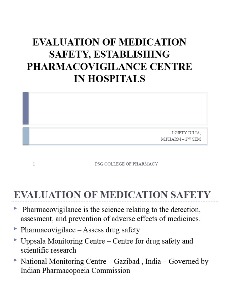Pharmacovigilance Centre | PDF | Pharmacovigilance | Pharmacy