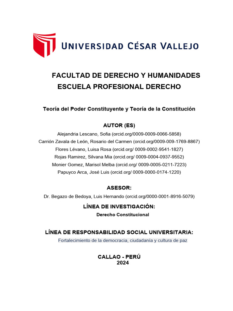 Teoría del Poder Constituyente en Perú | PDF | Constitución | Democracia