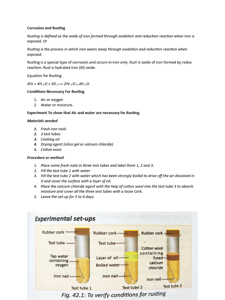 Rusting and Corrosion Basics | PDF | Science & Mathematics