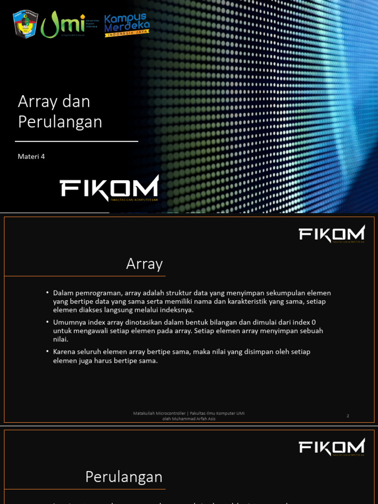 Array dan Looping dalam Pemrograman | PDF | Komputer