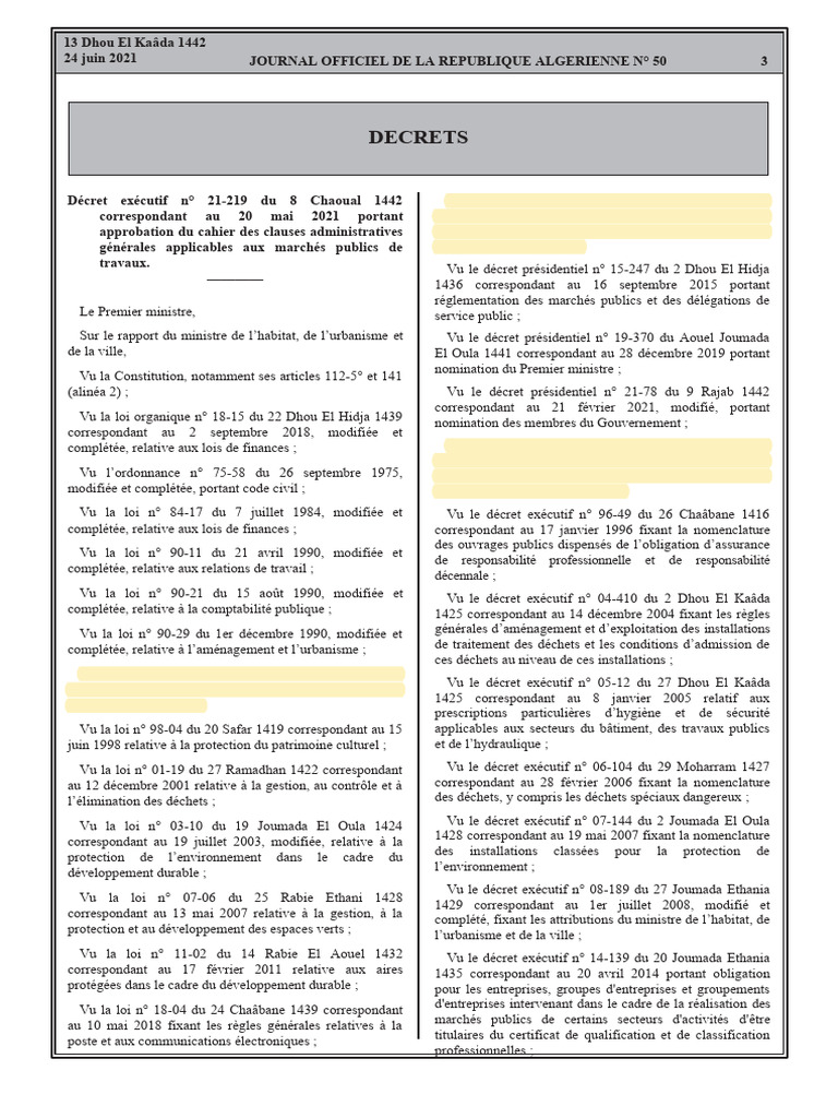 Cahier des clauses administratives 2021 | PDF | Économie