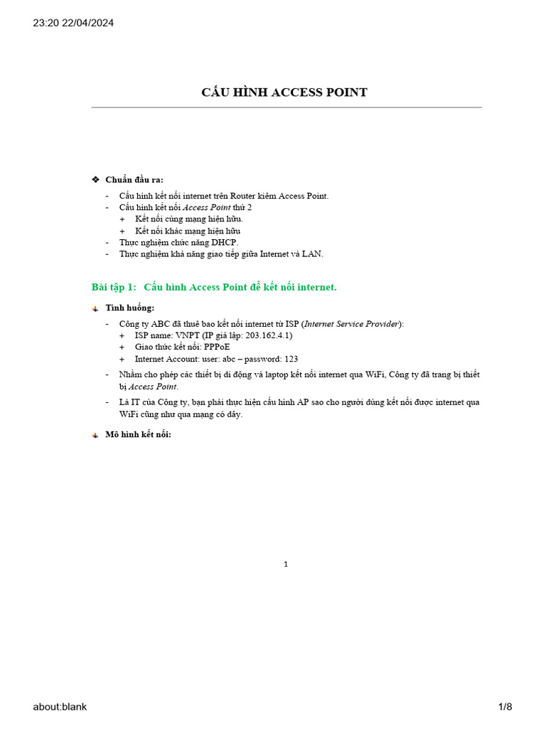 Cau Hinh Access Point | PDF