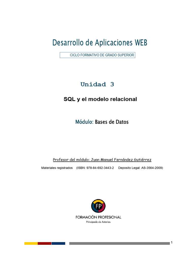Unidad 3 | PDF | SQL | Base de datos relacional