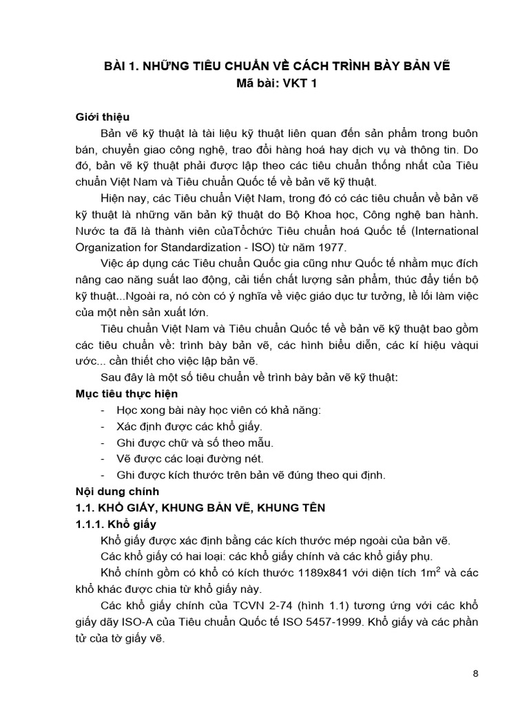 Những Tiêu Chuẩn Về Cách Trình Bày Bản Vẽ | PDF