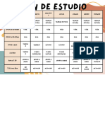 Horario Escolar Documento A4 Horizontal Pegatinas Colegio Juvenil Verde