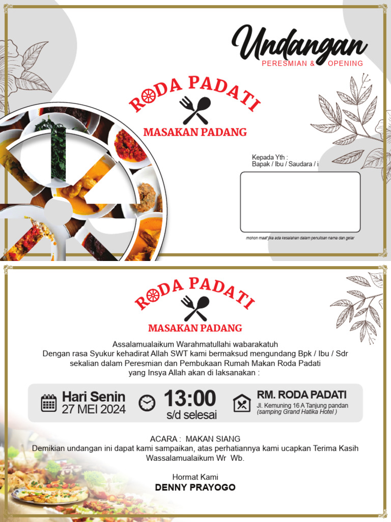 UNDANGAN Roda Padati - White | PDF