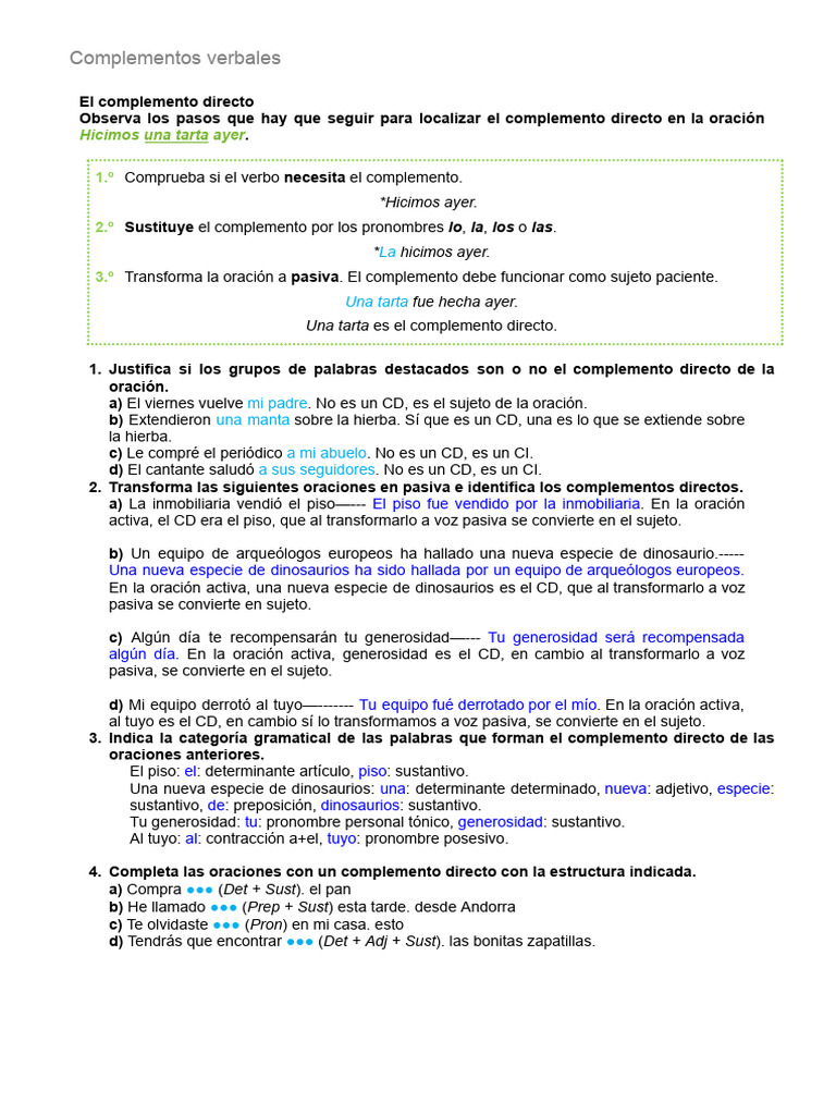 Copia de Leyre Soria Zapata - Complementos Verbales | PDF | Objeto ...