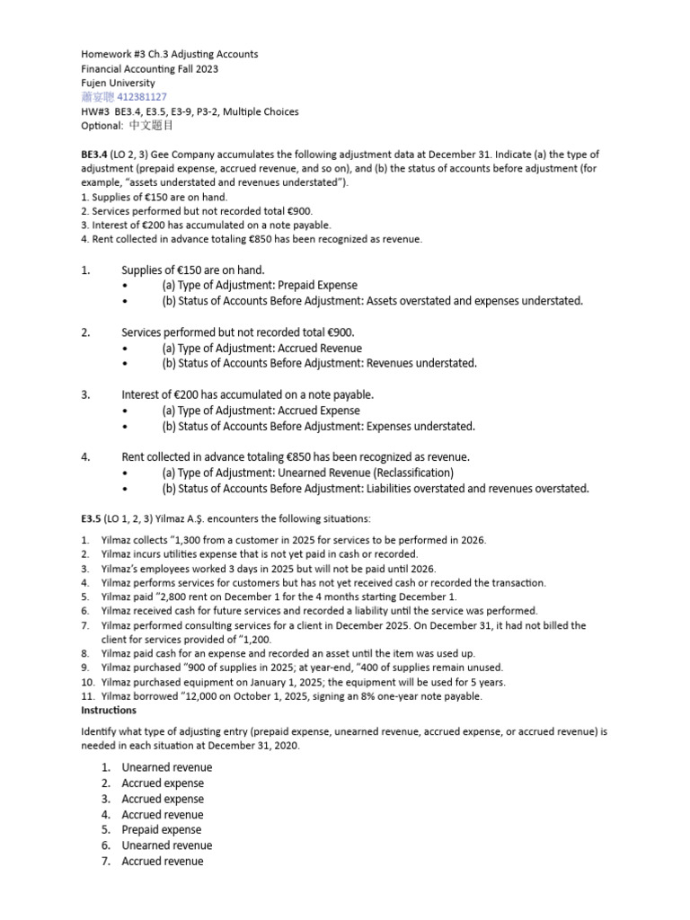 Adjusting Entries for Financial Statements | PDF | Debits And Credits ...