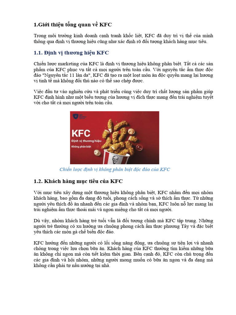 1.1. Định vị thương hiệu KFC | PDF