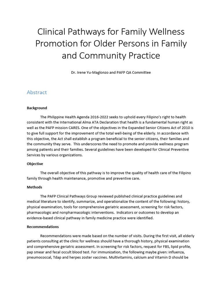 Wellness Promotion For Older Persons 2017 1 | PDF | Physical ...