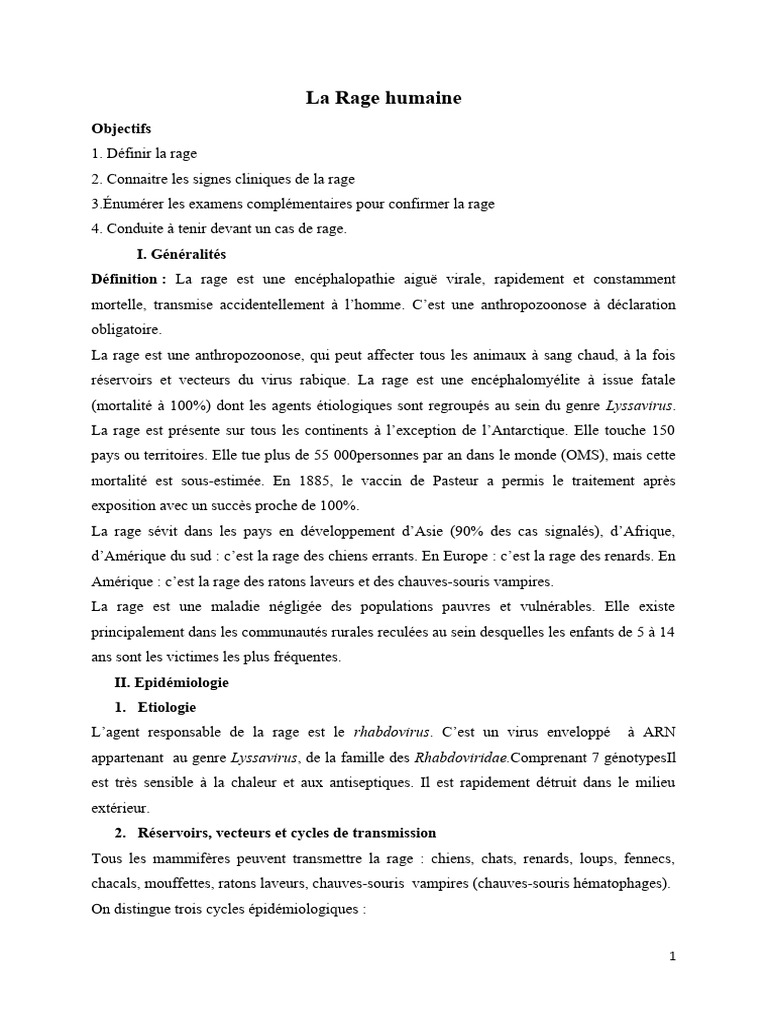 Comprendre la Rage Humaine | PDF | Rage (maladie) | Biologie