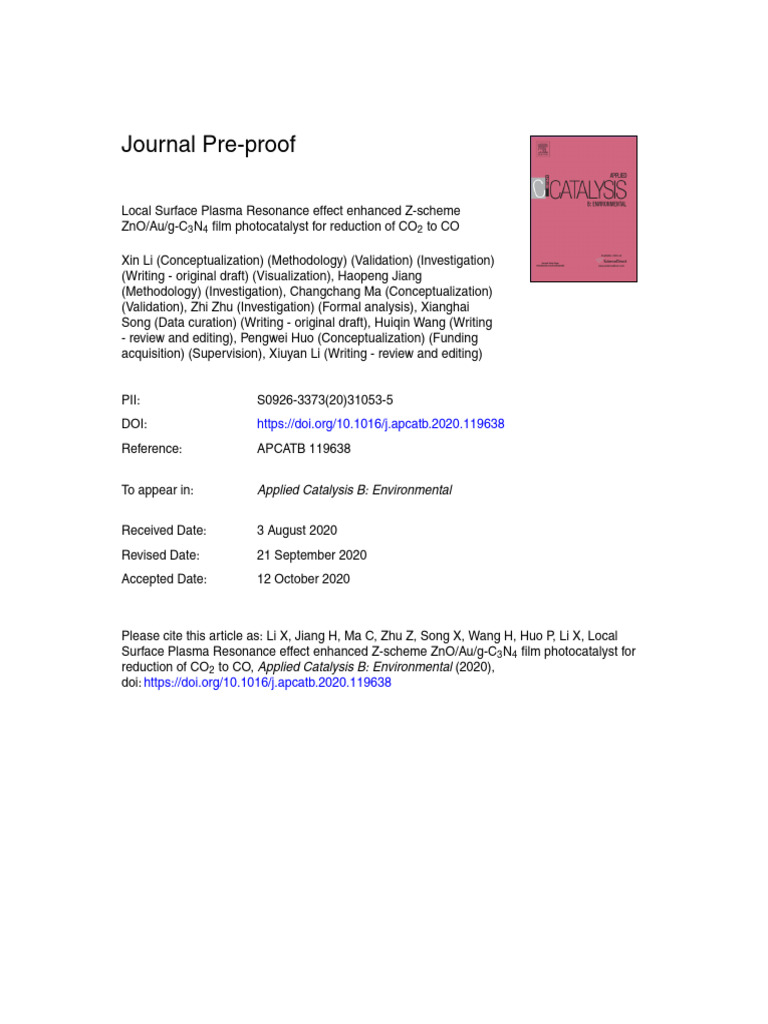 10 1016j apcatb 2020 119638 pdf x ray photoelectron spectroscopy