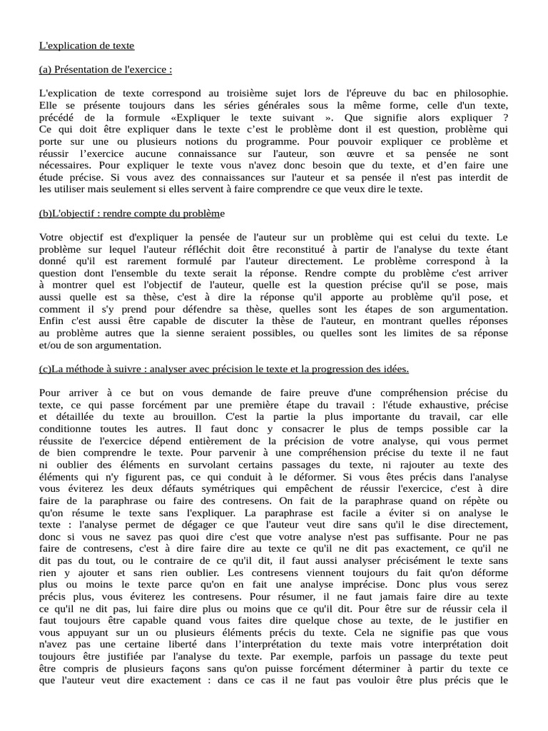 Guide de l'explication de texte au bac | PDF | Définition | Ambiguïté