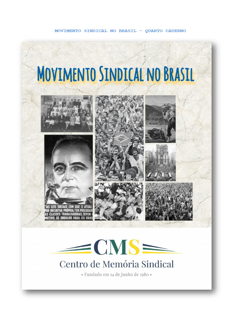 Movimento Sindical No Brasil Caderno 4 | PDF | Sindicato | Greve