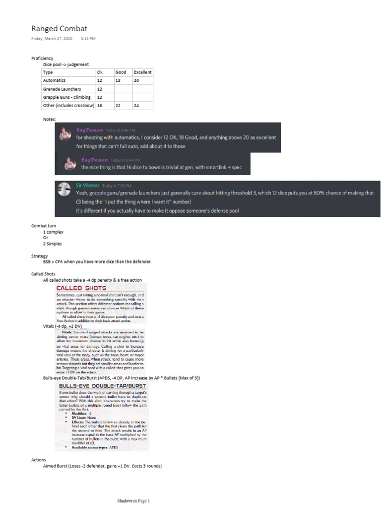 Ranged Combat | PDF