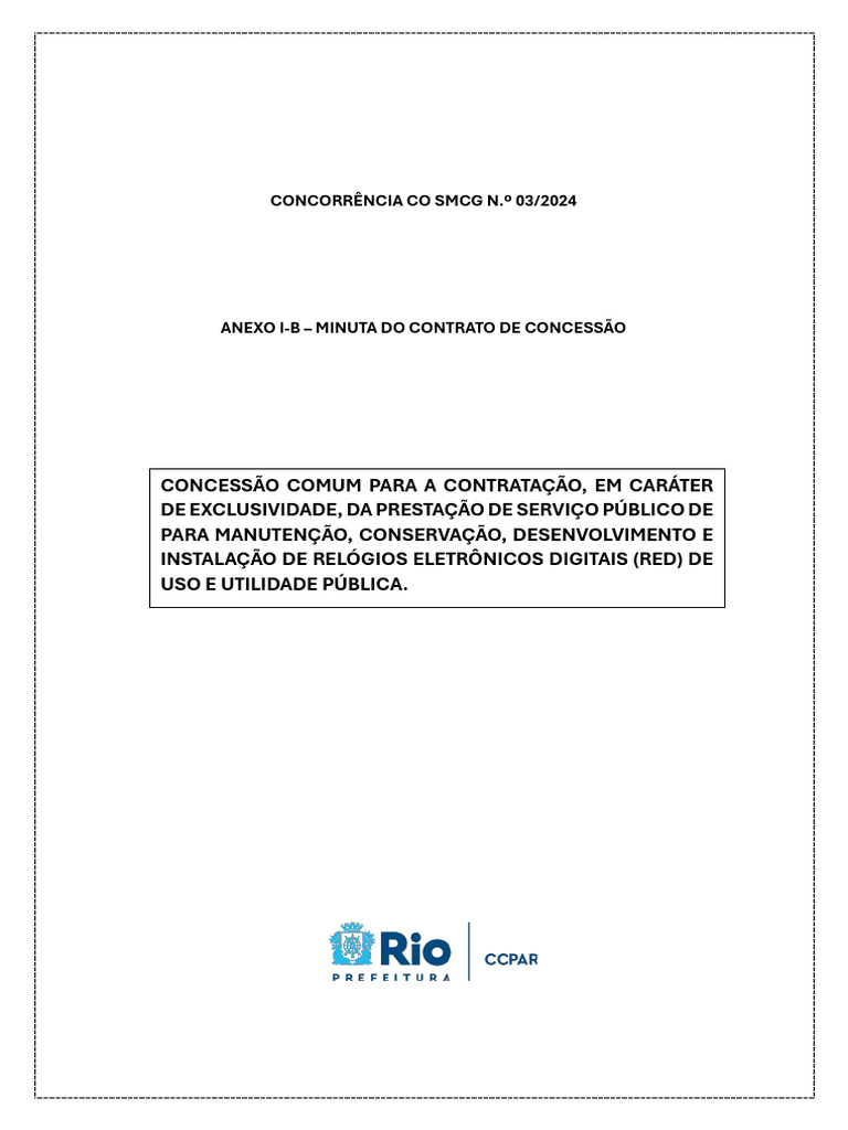 Contrato de Concessão de Serviços Públicos | PDF | Concessão (contrato ...