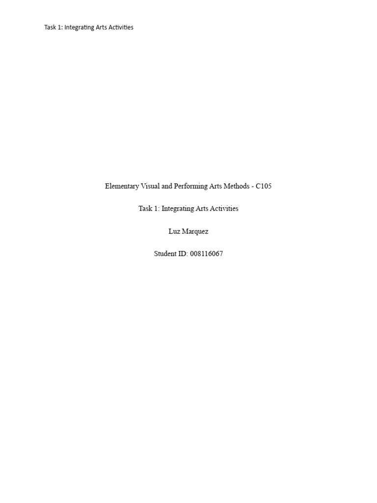 Task 1 Integrating Arts Activities | PDF | Shape | The Star Spangled Banner