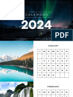 Blue Bold Modern 2024 Monthly Calendar