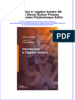 Full Download Introduction A L Algebre Lineaire 4Th Edition Steven Dufour Presses Internationales Polytechnique Editor Online Full Chapter PDF