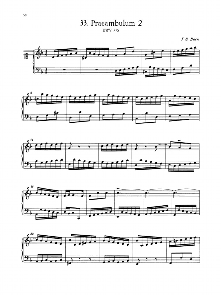 Bach Invention 4 BWV775 | PDF