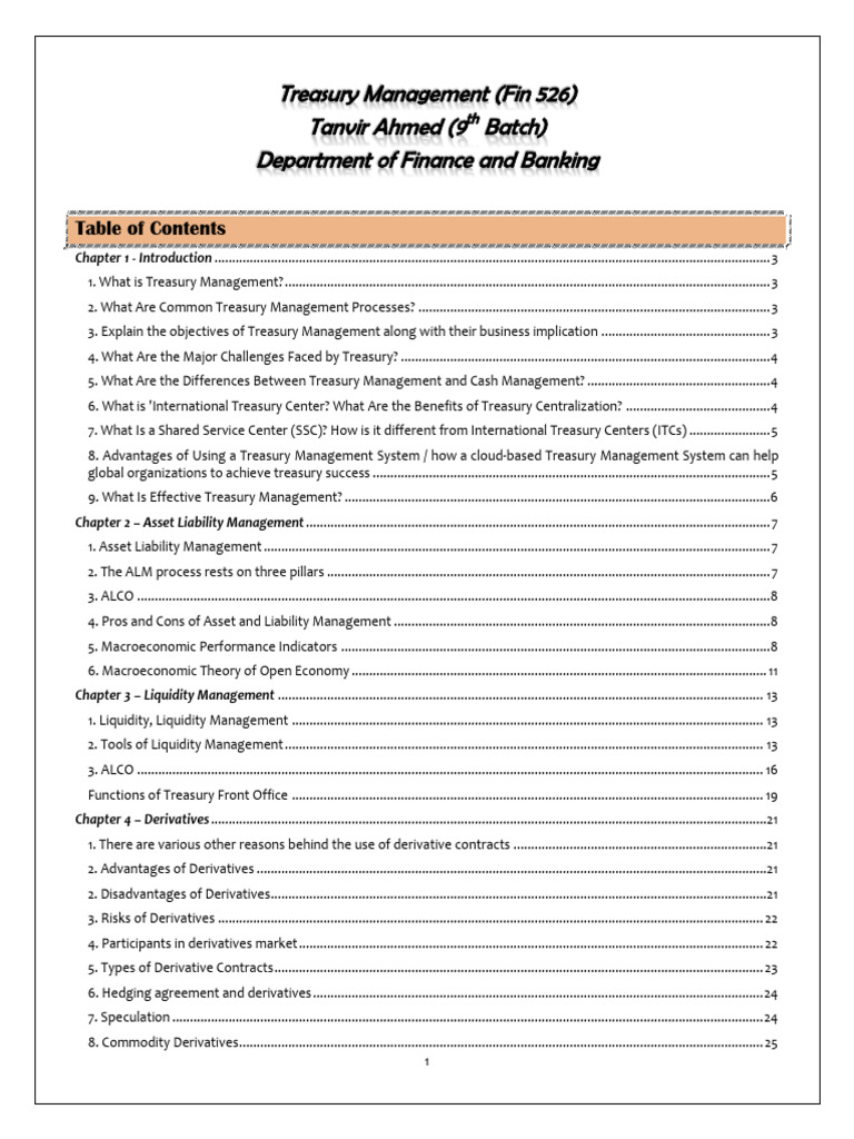 Treasury Management Overview Guide | PDF | Macroeconomics | Inflation