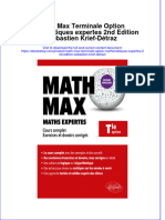 Download pdf of Math Max Terminale Option Mathematiques Expertes 2Nd Edition Sebastien Krief Detraz full chapter ebook 