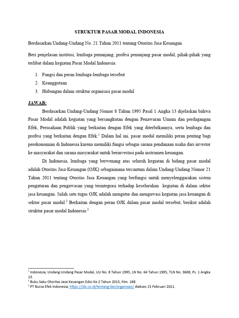 Struktur Pasar Modal Indonesia Pdf