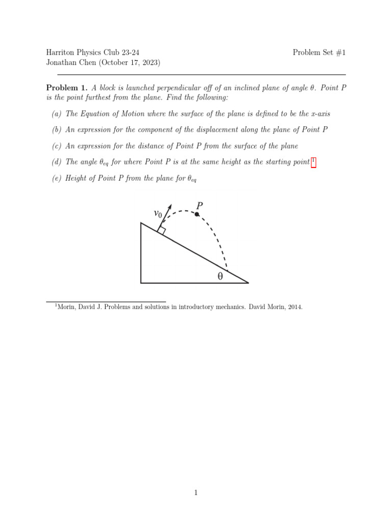 Inclinedplane projectile pdf kinematics physics
