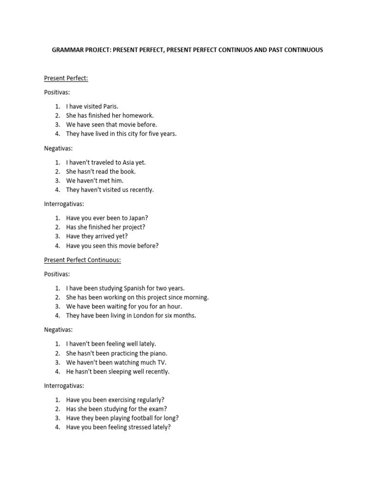 Perfect and Continuous Tenses Guide | PDF | Language Arts & Discipline