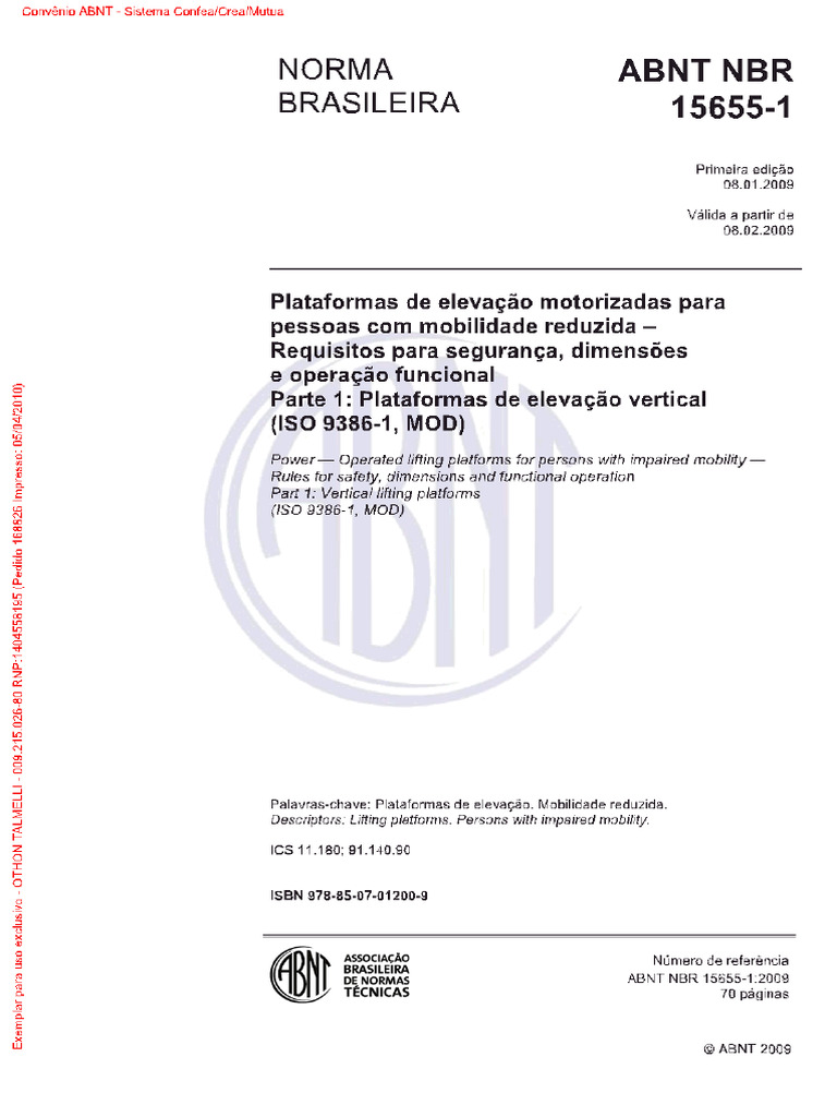Norma Abnt NBR - 15655-1 | PDF