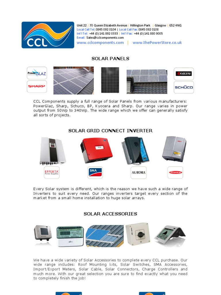 CCL Solar Solutions and Packages | PDF