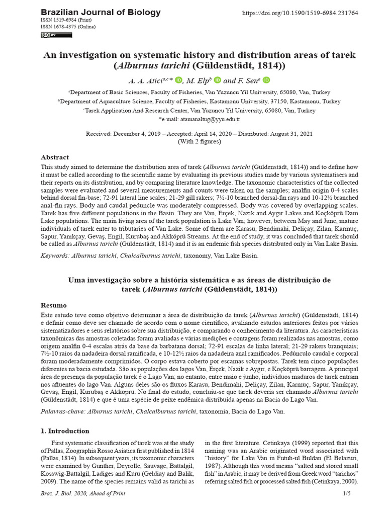 Systematic Study of Tarek Fish Distribution | PDF | Lake