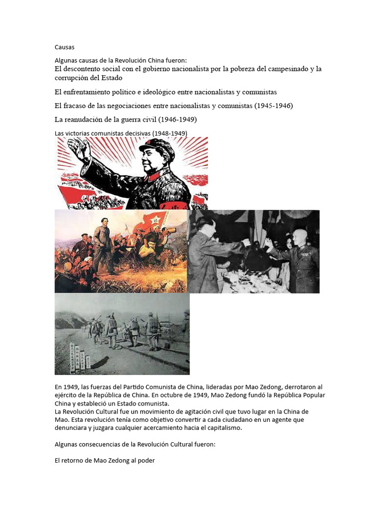 Causas y Consecuencias de la Revolución China | PDF | Guerra civil ...
