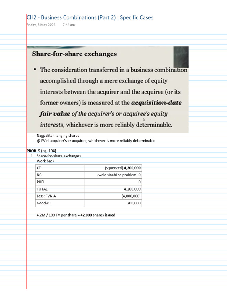 Business Combinations and Goodwill Analysis | PDF | Goodwill ...