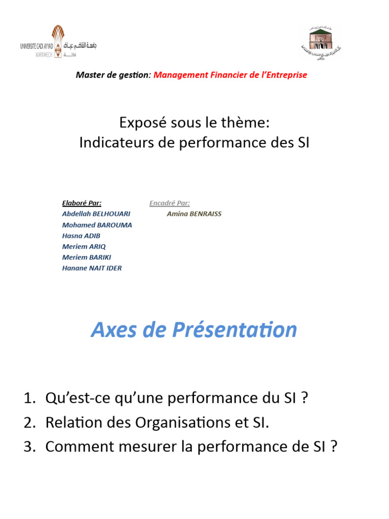 Performance des SI en Entreprise | PDF | Informations | Système d ...
