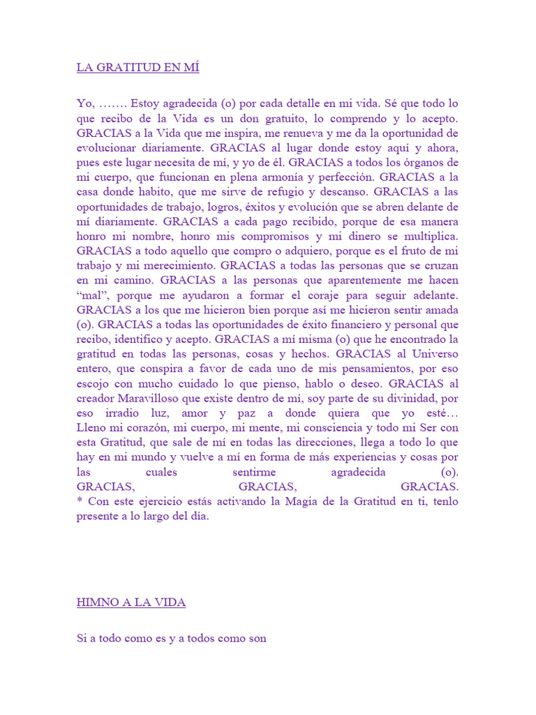 La Magia de la Gratitud en la Vida | PDF | Gratitud
