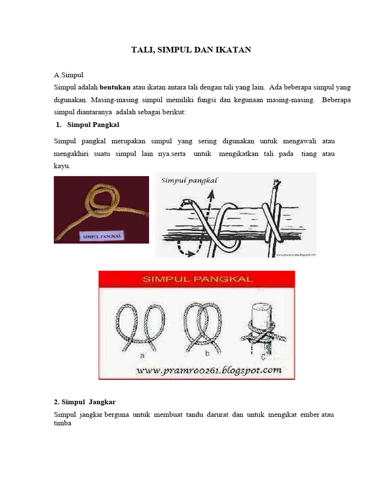 Macam Simpul dan Ikatan Tali | PDF