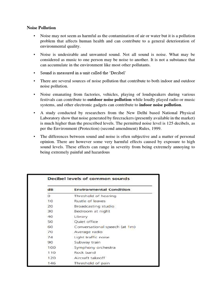 Noise Pollution Pdf Hearing Pollution